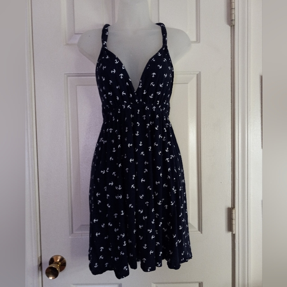 No Boundaries Dresses No Boundaries Navy Blue Anchor Nautical Dress